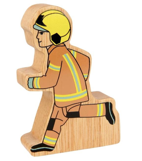 Brown Running Firefighter