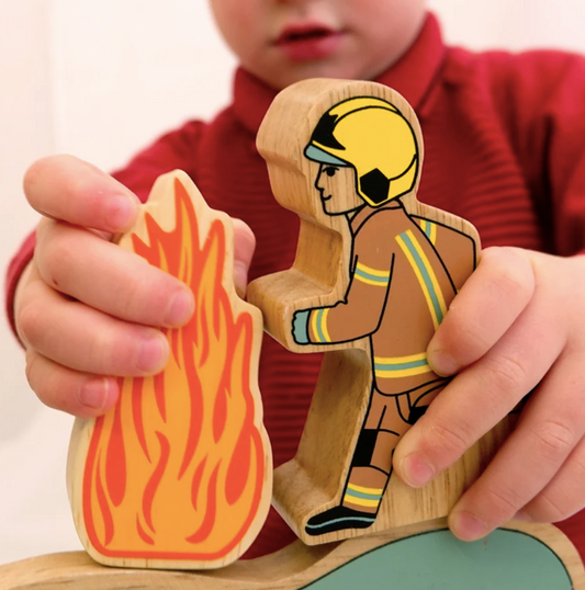 Brown Running Firefighter