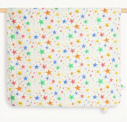 Star Print Baby Blanket With Hood