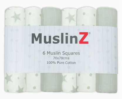 100% Cotton Muslin Squares - Stars