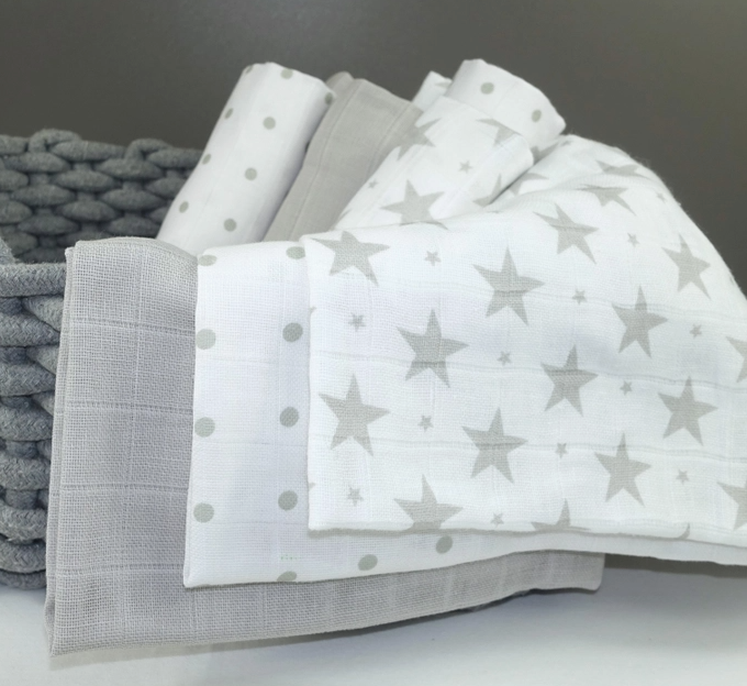 100% Cotton Muslin Squares - Stars