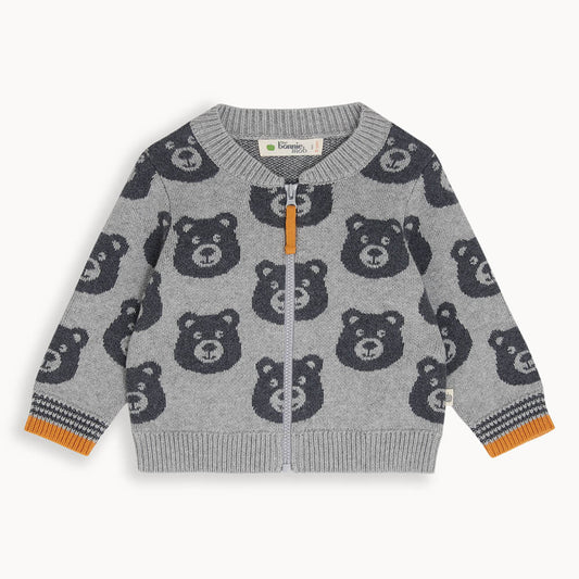 Twix Grey Bears Knit Cardigan