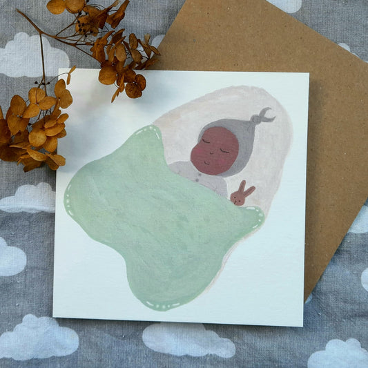New Baby Card: Snuggly Baby