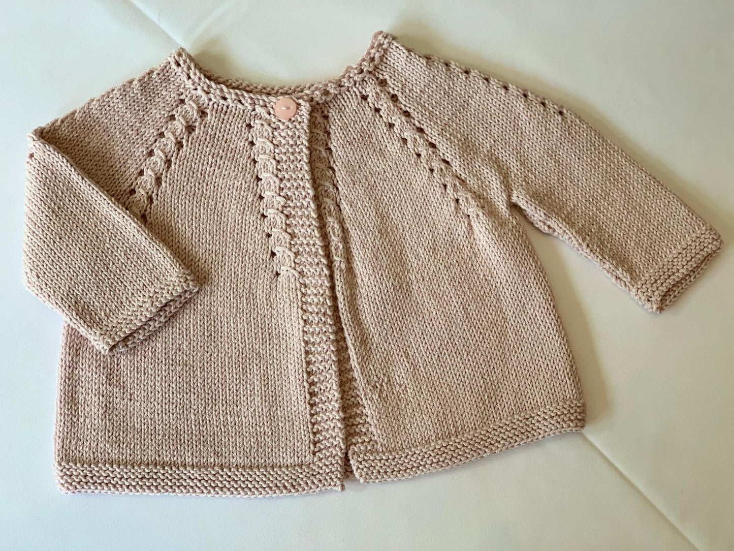 Handknitted Merino/Cotton Baby Cardigan