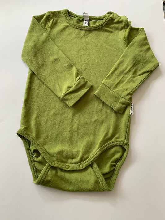 Maxomorra Long Sleeved Green Bodysuit 9-12 months