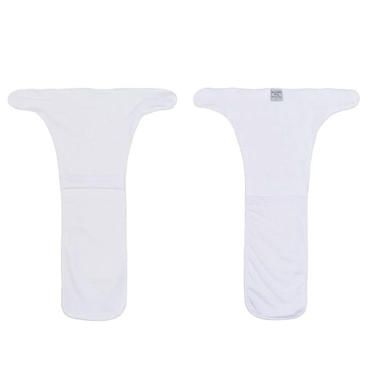 Image showing the front and back of The Clarity - a snake shaped flat nappy.