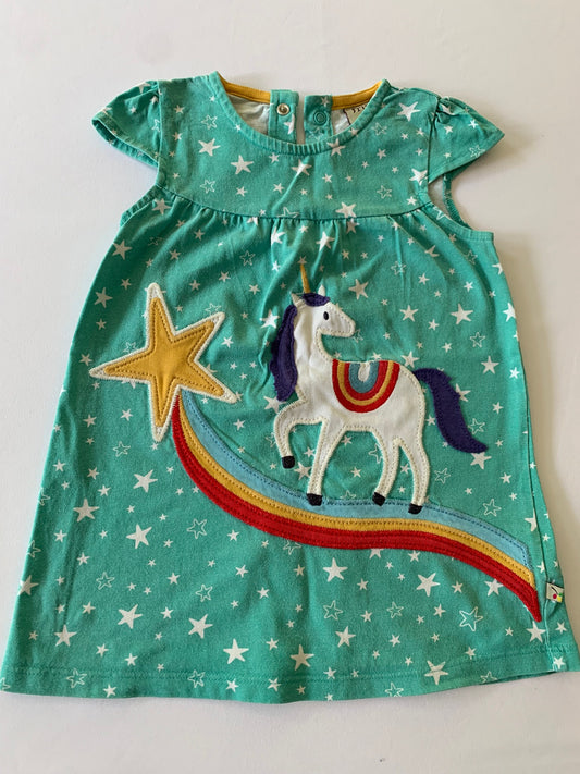 Frugi Unicorn Dress, 6-12 months