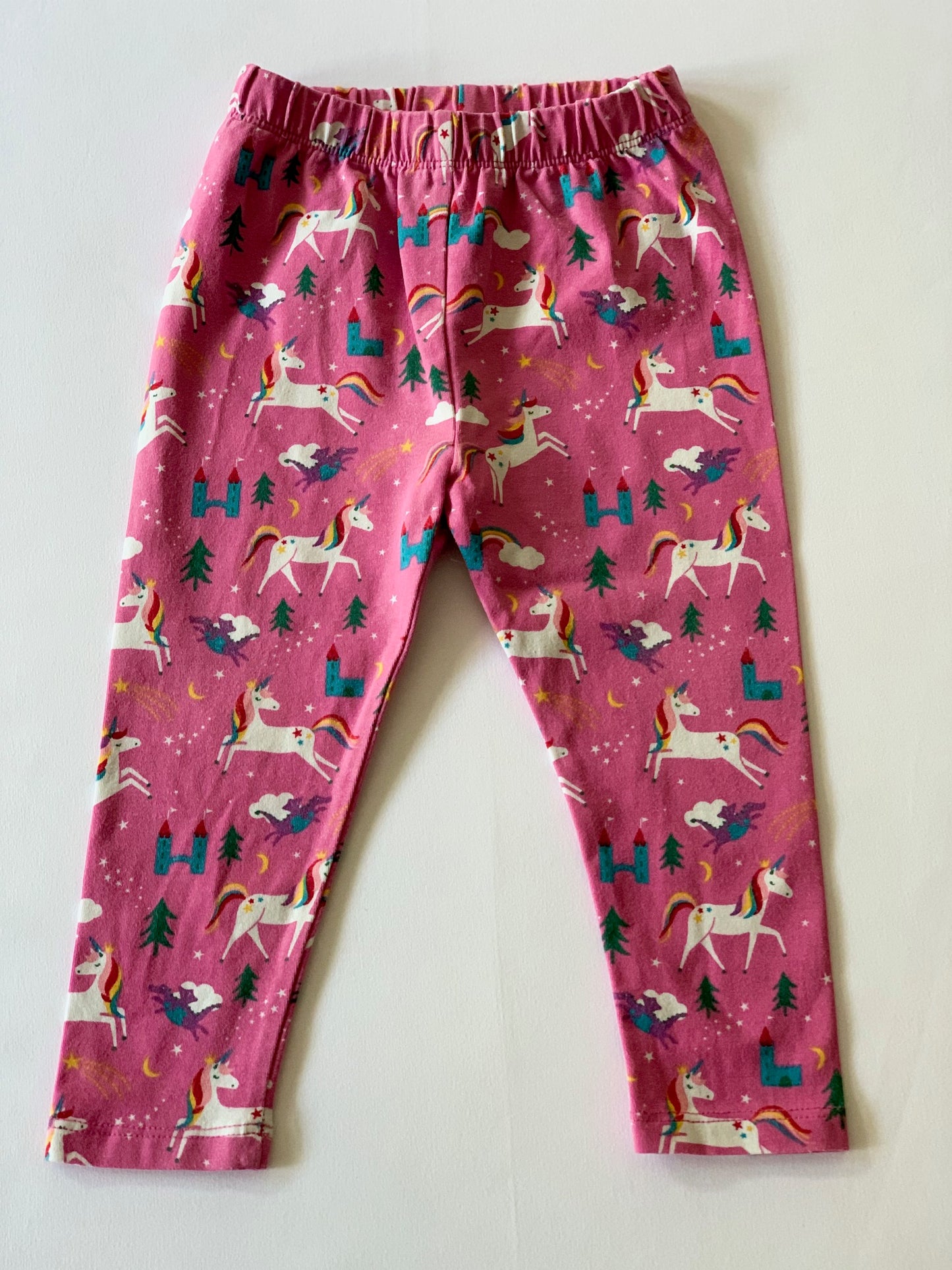 Frugi Pink Unicorn Leggings 12-18 months