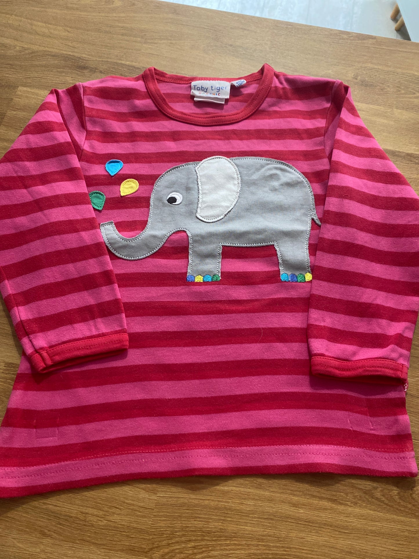 Toby Tiger Pink Elephant Top 4-5 years