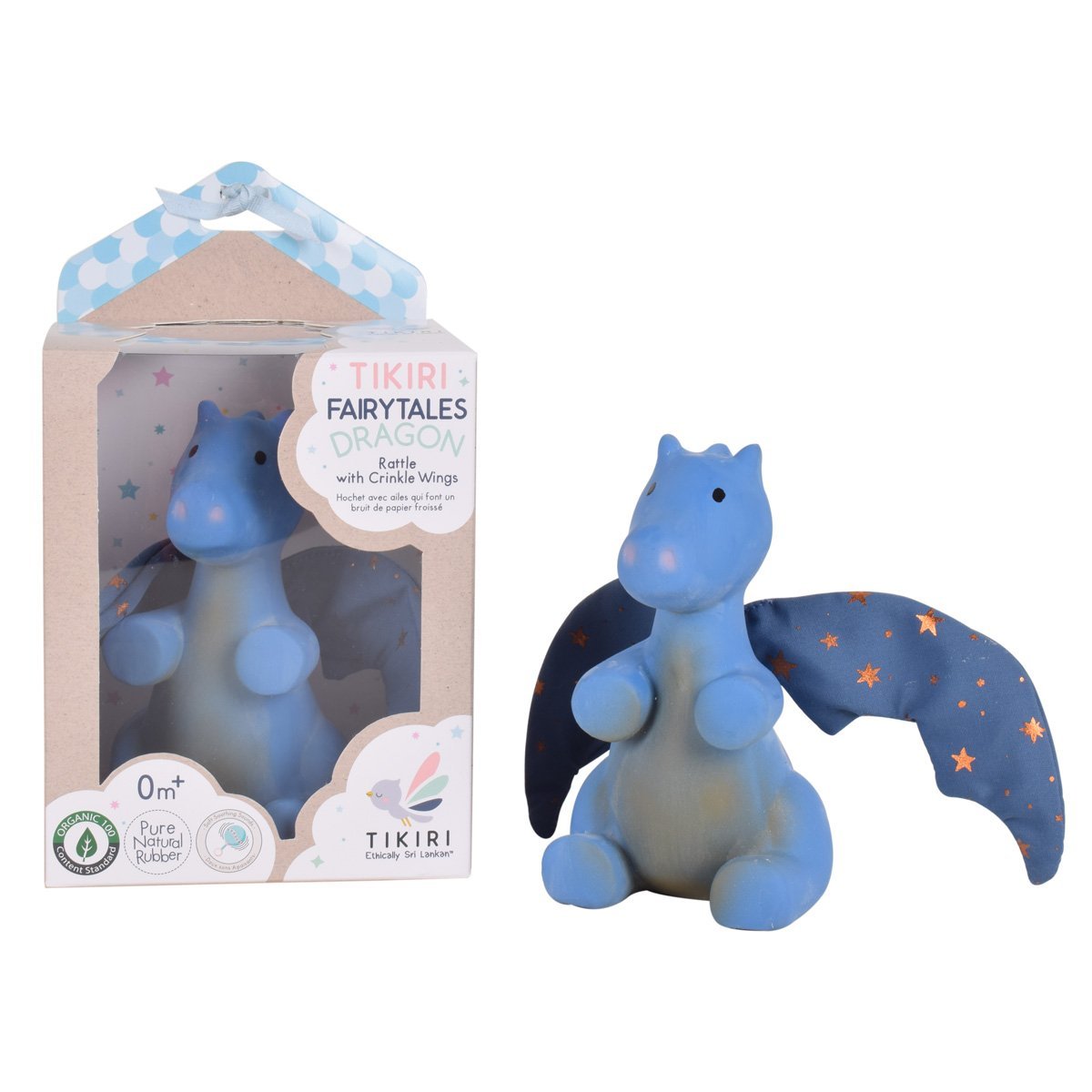 Baby Midnight Dragon - Natural Rubber Rattle
