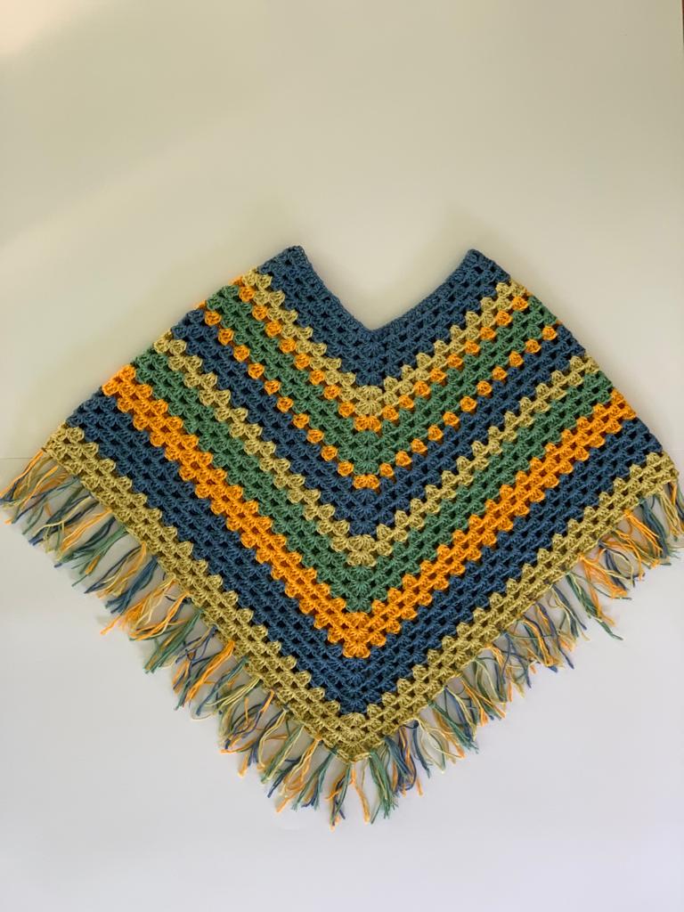 Spring Crocheted Poncho - Medium (GOTS)