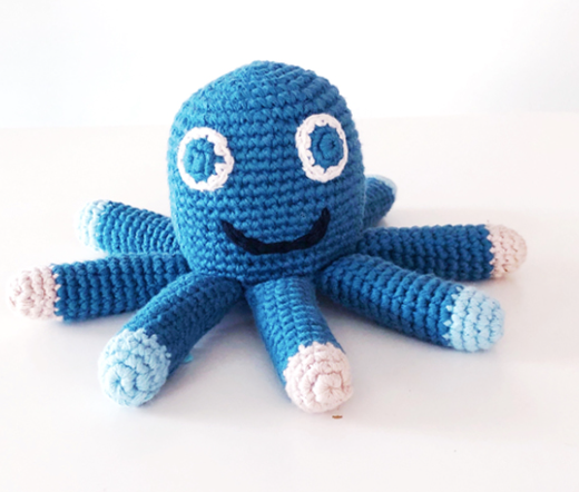 Image of a hand crocheted octopus toy